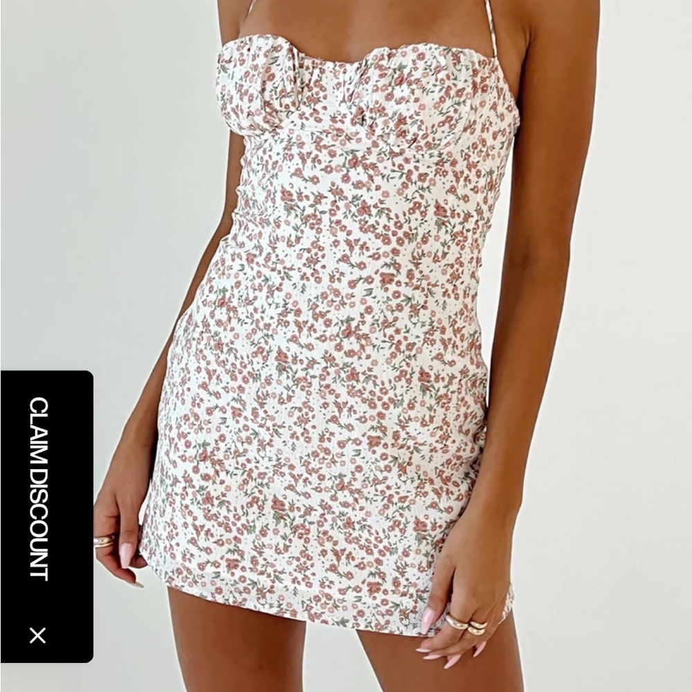 Princess Polly Brown Tan Mini Sundress Sweetheart Neckline
